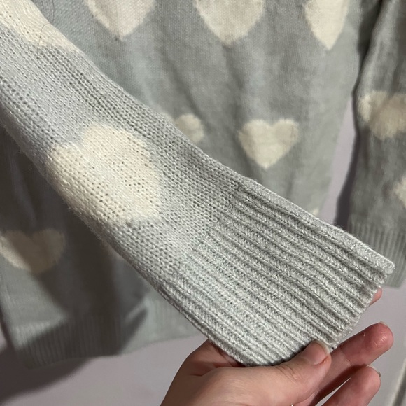 Express Oversized Heart Pullover Knit Wool Mohair Blend Sweater XS - Picture 3 of 5